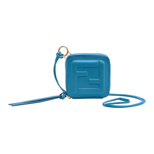 FENDI Телячья кожа Монета Кошелек Маленький Женский Светло-синий