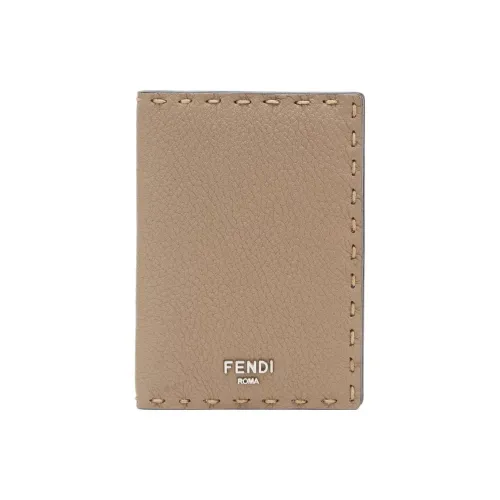 FENDI Телячья кожа Держатель для карт Держатель для карт Мужской Бежевый