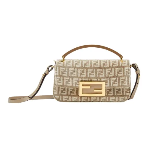 FENDI Baguette Brocade Fabric Crossbody Phone Case Standard Women's Pigeon Gray