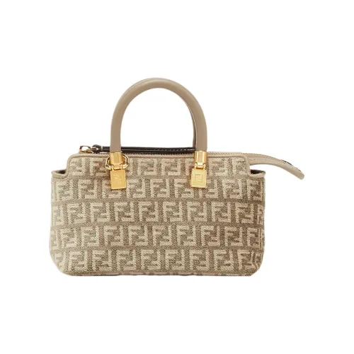 FENDI By The Way Series Телячья кожа с хлопком Бостон Сумка через плечо Сумка Мини Женский Голубо-серый