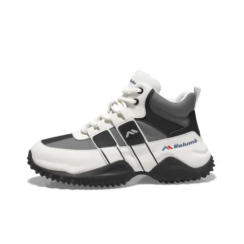 KOLUMB Износостойкий MID Топ Casual Мужской Белый Серый