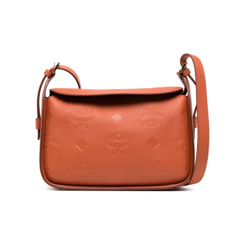 MCM Aren Напп Кожа Сумка через плечо Маленькая Женская Mumbai Коричневый