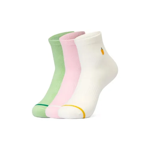 Skechers Носки Crew Унисекс 3 пачки Зеленый Розовый Экрю
