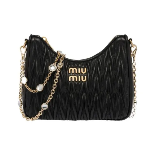 MIU MIU Сумка через плечо из кожи женская черная