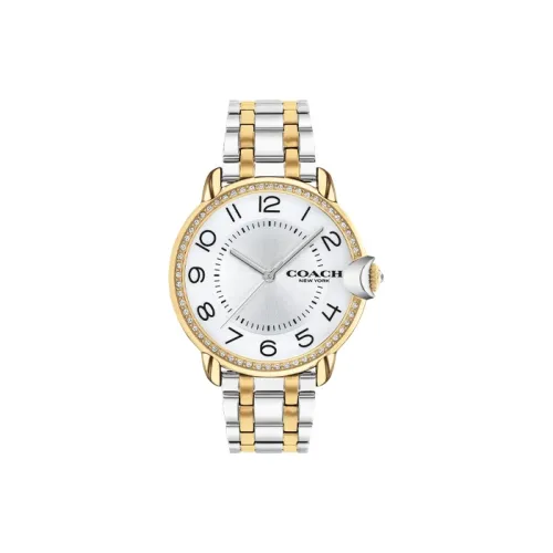 COACH Арден Наручные часы Кварцевый механизм Стальной ремешок 36 мм Серебристый циферблат Женские часы