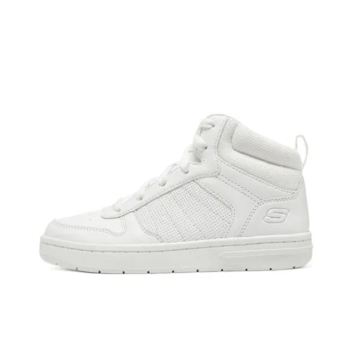 Skechers Термический Slip-Resistant MID Топ Скейтборд Кроссовки Женские Белые