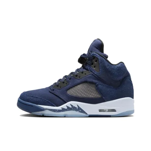 Jordan Air Джордан 5 'Georgetown' Высокий Топ Винтажные Баскетбольные Кроссовки Мужские Темно-Синие
