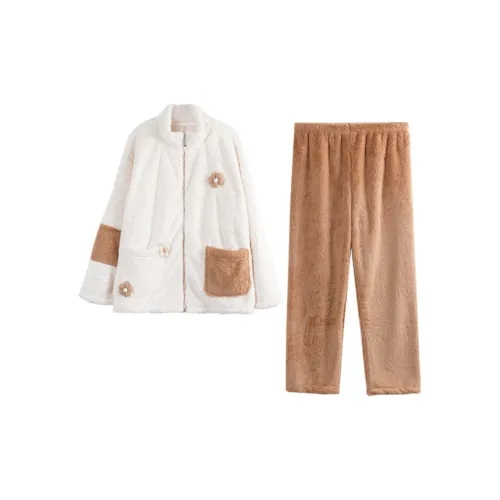 Dorame Экрю Женские Пижамные Комплекты