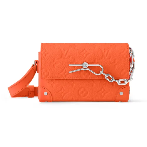 LOUIS VUITTON Steamer Кожа Маленькая Коробка Сумка через плечо Мини Мужская Апельсиновая