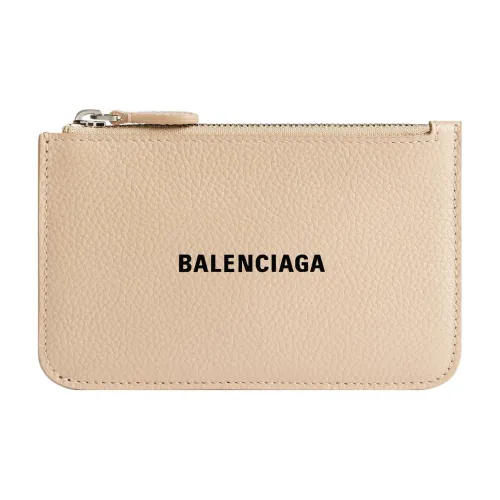 Balenciaga Grained Телячья кожа Держатель для карт Большой Женский Бежевый