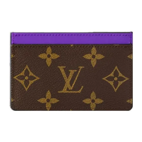 LOUIS VUITTON Монограмма Макассар Покрытый холст Картхолдер Картхолдер Маленький Мужской Темно-фиолетовый