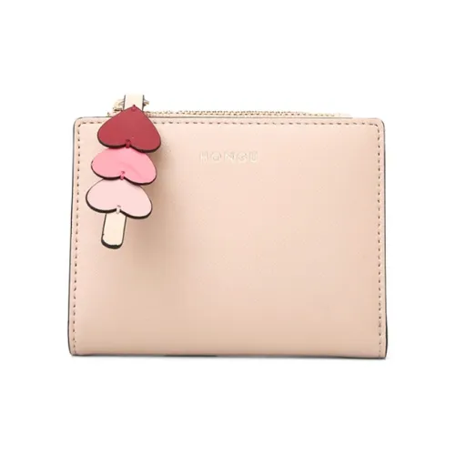 HONGU Коровья кожа с синтетической кожей клатч держатель для карт кошелек средний женский абрикос