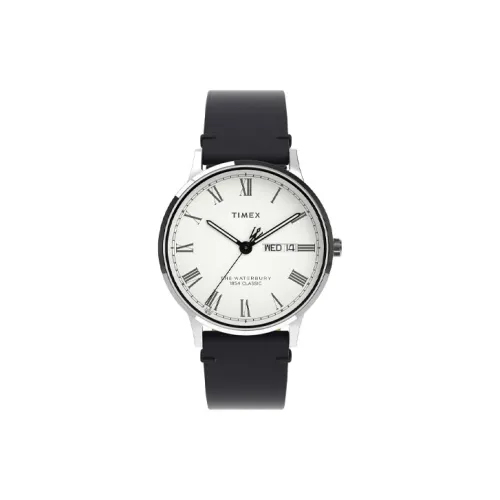 TIMEX WATERBURY Collection Мужские часы Кварцевый механизм Кожаный ремешок 40 мм Белый циферблат TW2W15000