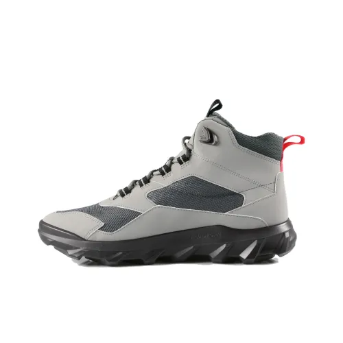 Ecco Противоскользящие Высокие Повседневные Мужские Туфли Серый Черный