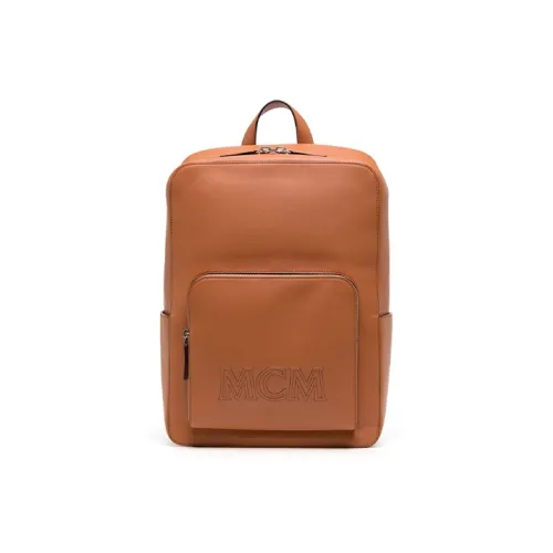MCM Aren Испанская Телячья кожа Рюкзак Средний Мужской Коньяк