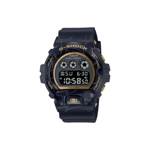 CASIO SHOCK X A BATHING APE® Коллаборация Кварцевый механизм Смольный ремешок Часы Унисекс Серый циферблат