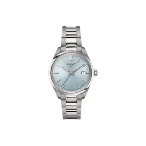 TISSOT PR100 Collection Кварцевый механизм Женские часы 34 мм Синий циферблат Корпус из нержавеющей стали Ремешок из нержавеющей стали