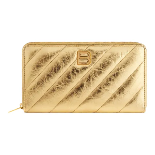 Balenciaga Crush Телячья кожа Кошелек Стандартный Женский Золотой