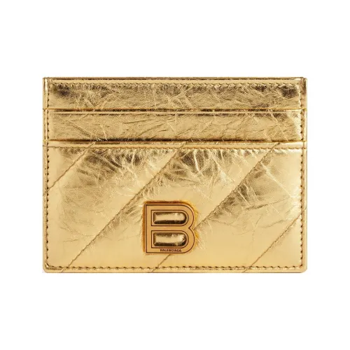 Balenciaga Crush Телячья кожа Держатель для карт Женские Золотой