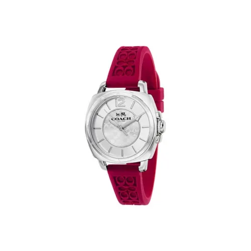 COACH BOYFRIEND Collection Наручные часы Кварцевый механизм Резиновый ремешок 35 мм Серебристый циферблат Унисекс