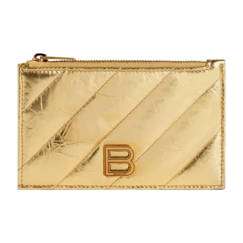 Balenciaga Crush Телячья кожа Держатель для карт Держатель для карт Стандартный Женский Золотой