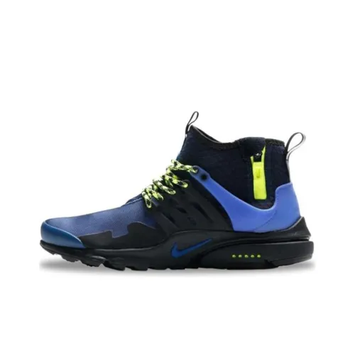 Nike Air Presto MID Utility 'Темно-синий Вольт' Амортизация Износостойкий MID Топ Повседневная обувь Мужская Темно-синий