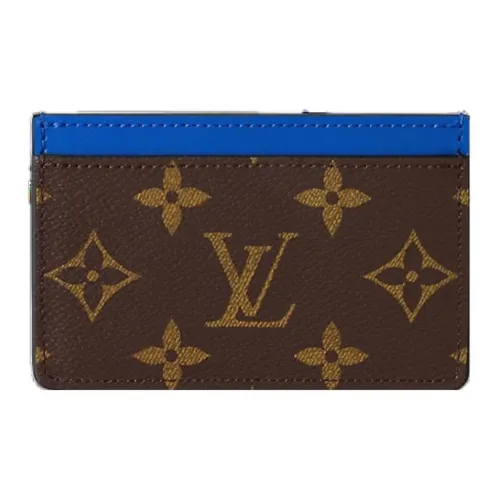 LOUIS VUITTON Монограмма Macassar Покрытый холст Картхолдер Картхолдер Маленький Мужской Синий