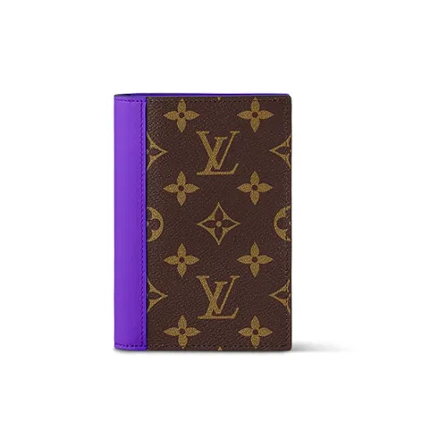 LOUIS VUITTON Монограмма Macassar Покрытый холст Держатель для паспорта Мужской Монограмма Фиолетовый