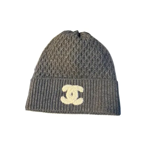 CHANEL Кашемир Шапки-бини Унисекс Серый