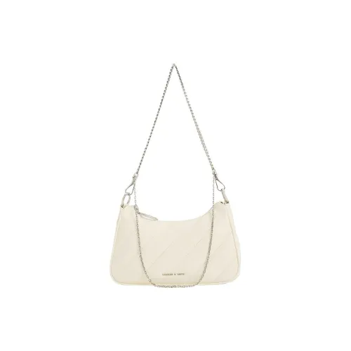 CHARLES KEITH Полиуретан Сумка через плечо Средняя Женская Молочно-белая