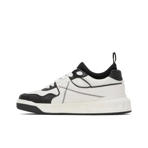 Valentino One Stud Low Топ Скейтборд Кроссовки Мужские Белый Черный