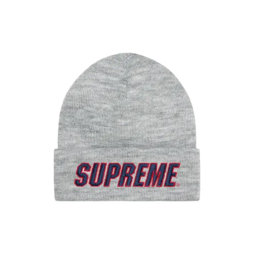 Supreme Акриловые шапки-бини унисекс серого цвета
