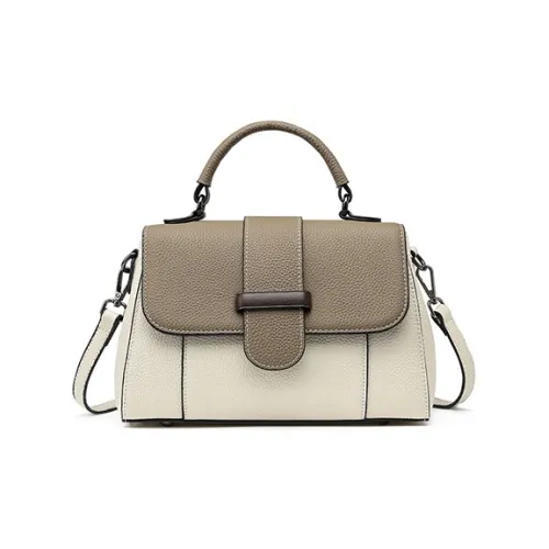 Espin Сумка через плечо из крупнозернистой текстуры коровьей кожи средний размер женская цвет экрю