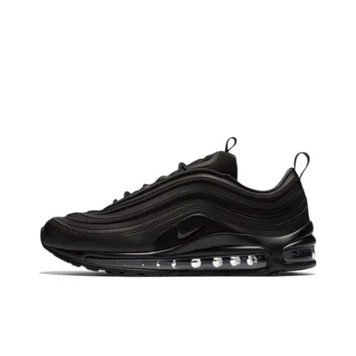 Nike Air Max 97 Ultra 17 Амортизация Износостойкий Низкий Топ Повседневная Обувь Женская Тройной Черный
