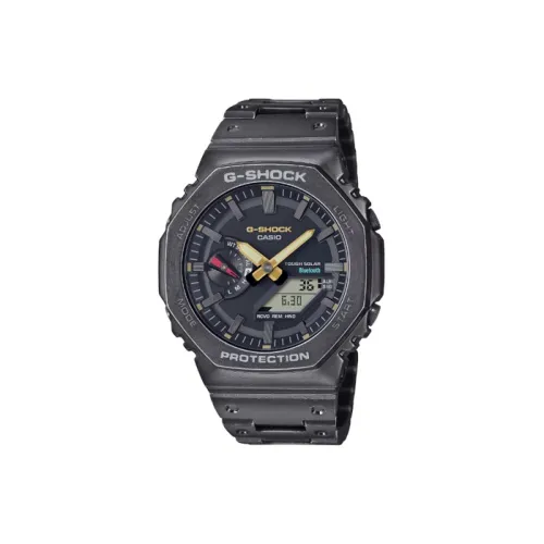 CASIO Солнечный кварцевый механизм мужские часы Full Metal коллекция Octagonal размер 49,8 мм * 44,4 мм * 12,8 мм черный