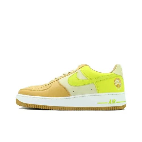 Nike Air Force 1 Slip Resistant Shock Absorbers Легкий Низкий Топ Скейтбординг Кроссовки Унисекс Желтый