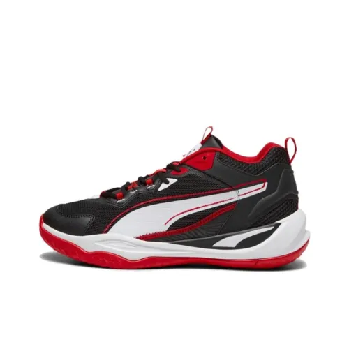 PUMA Playmaker Баскетбольные кроссовки MID Топ Черный Белый Красный Унисекс
