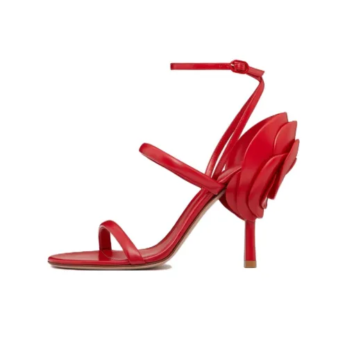Valentino One Ремень Сандалии 10 см Женские Розовый Красный
