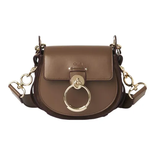 Chloe Tess Телячья кожа с замшей Сумка через плечо Сумка Маленькая Женская Темно-коричневая