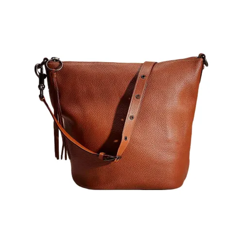 COACH Duffle Кожа Сумка через плечо Большая Женская Черная Медная и Бордовая