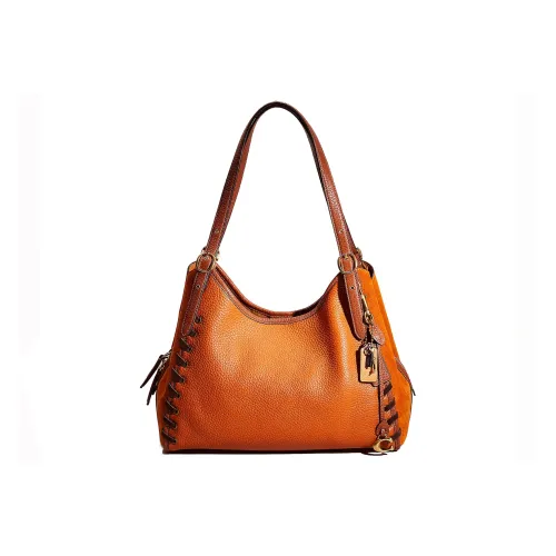 COACH Lori Pebble кожа Tote сумка сумка для покупок сумка через плечо большая женская коричневая