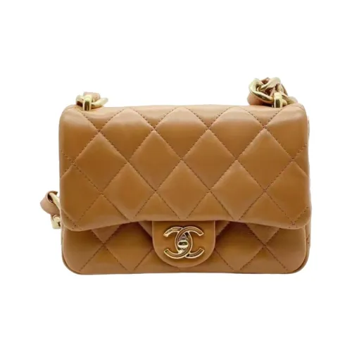 CHANEL 23P SS Овечья кожа Плечевая сумка Сумка Сумка через плечо Женская Карамель