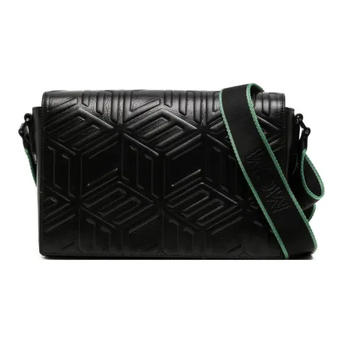 MCM Тисненая кожа Курьерская сумка Сумка через плечо Маленькая Мужская Черная