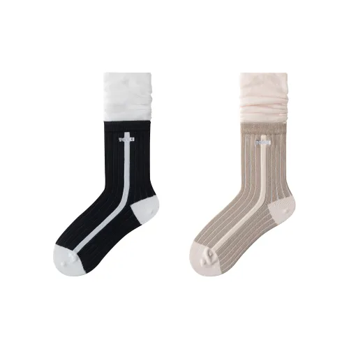 TOOCI 2 шт черный+Серый Женские Колено высокие Носки