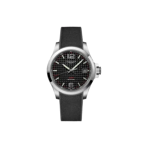 LONGINES Comcast Collection Кварцевый механизм Мужские часы Часы 41 мм Черный циферблат Корпус из нержавеющей стали Резиновый ремешок