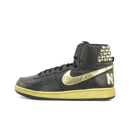 nike Terminator High Supreme Рок'N Амортизация Износостойкий Высокий Топ Скейтборд Кроссовки Мужской Черный Золотой