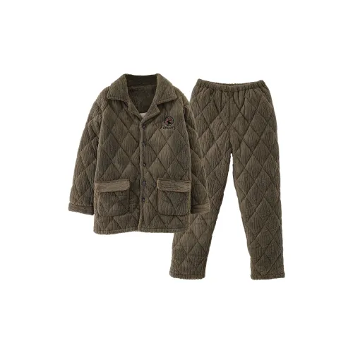 THREEGUN Sqlm221 Серый Зеленый Мужской Пижамный Комплект