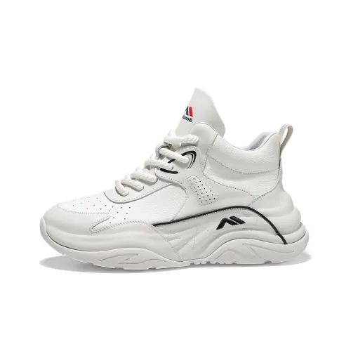 KOLUMB Устойчивый к истиранию MID Топ Толстая подошва Мужские Кроссовки Экрю