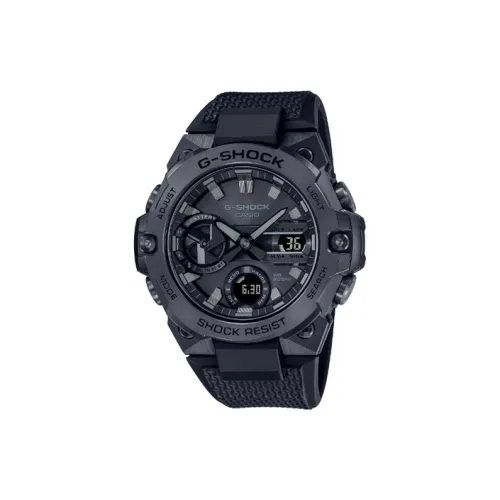 CASIO г Steel Collection Dual Display Disk Кварцевый механизм Смола Ремешок Часы Унисекс Черный Циферблат