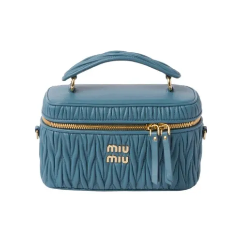 MIU MIU Matelassé Мягкая овечья кожа сумка для коробок ручная сумка сумка через плечо сумка на плечо женская морской синий